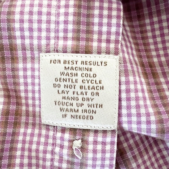 Peter Millar Purple Plaid Men's Check Button Down Long Sleeve Shirt Size M - Picture 5 of 9